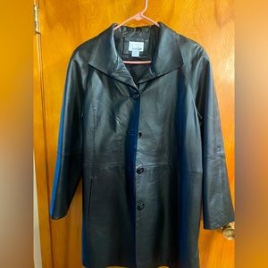 Men’s “EAST 5th” genuine leather coat with pockets